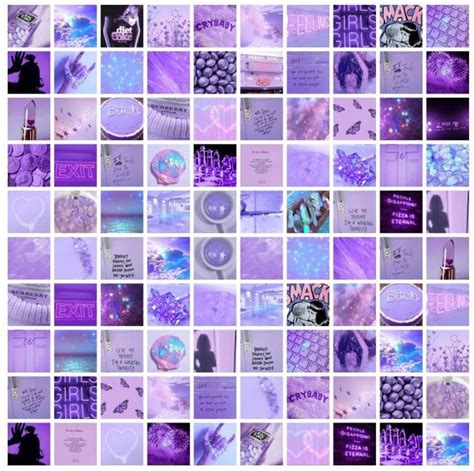 Purple Pastel Dream Aesthetic Wall Collage Kit Etsy