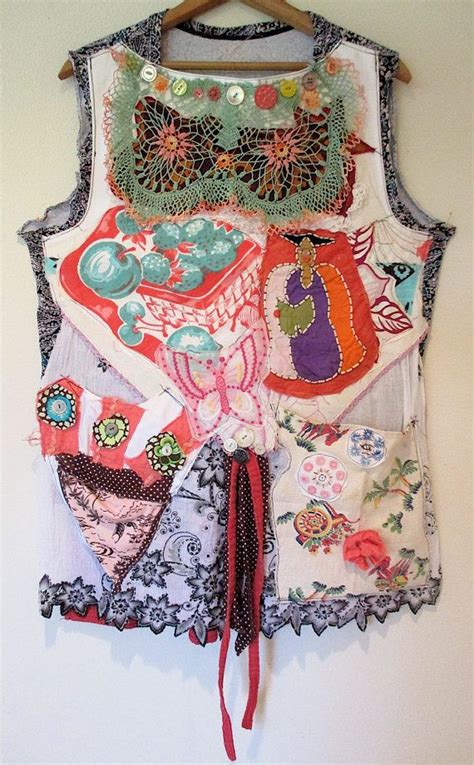Wearable Mexican Folk Art Dress Vintage Linens Fiesta Ware Wear Collage