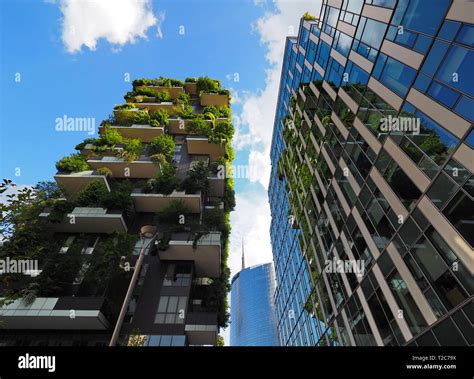 Milan Italy May 12 2018 Bosco Verticale Vertical Forest