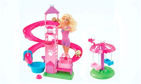 barbie slide and spin pups set groupon goods