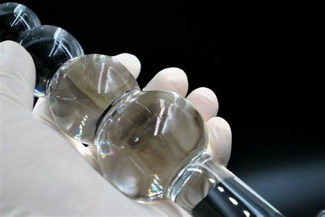 big clear crystal glass dildo smooth anal beads butt plug g spot sex toy women ebay