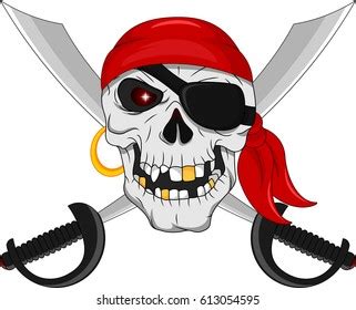 Pirate Skull Crossed Sables Stock Vector Royalty Free Shutterstock