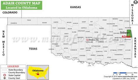 Adair County Map Oklahoma