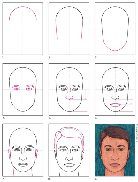 Easy How To Draw A Face Tutorial And Face Coloring Page