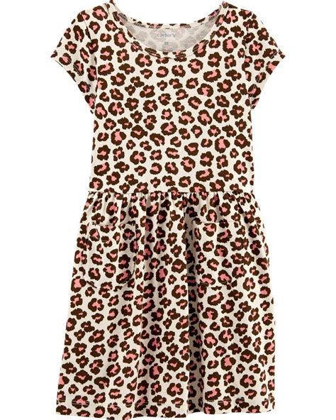 Brown Toddler Leopard Jersey Dress