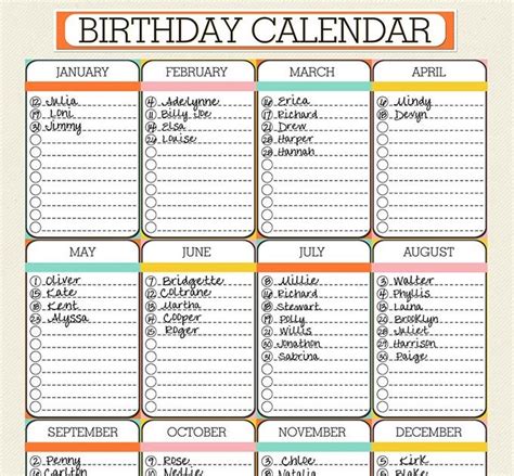 76 Free Printable Birthday Reminder Calendar Reminder Calendar