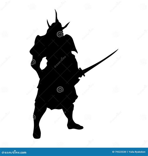 Samurai Silhouette Black Stock Vector Illustration Of Move 79522538