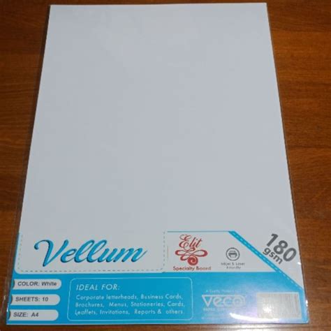 Vellum Board White 180gsm A4 100sheets 10 Packs Shopee Philippines