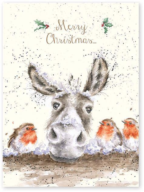 Merry Christmas Donkey Greeting Card Set Of Three Artistic