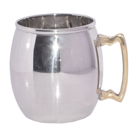 Stainless Steel Moscow Mule Mug With Brass Handle