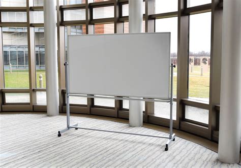 48 H X 72 W Mobile Reversible Aluminum Frame Magnetic Whiteboard Both Sides
