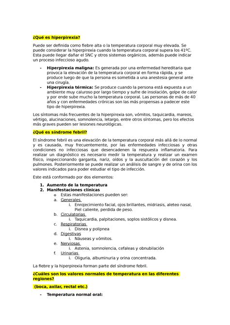 Hiperpirexia O Que é