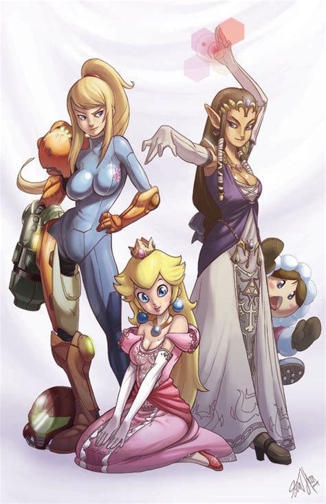 Zero Suit Samus Princess Peach And Zelda Super Smash Bros Brawl Super Smash Bros Brawl
