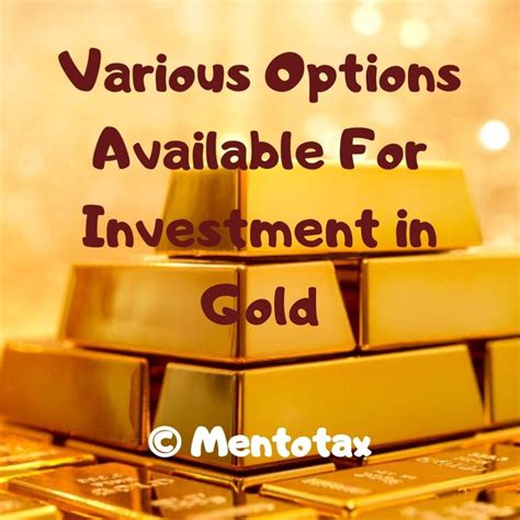 To make things easy i have created a table in which you can compare each of these gold investment options on multiple points. Various Options Available For Investment in Gold ...