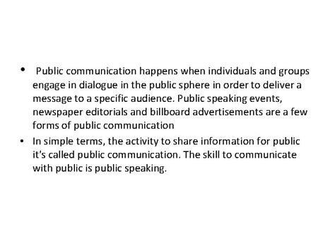 Public Communication Responsibility Of A Public Speaker Audience