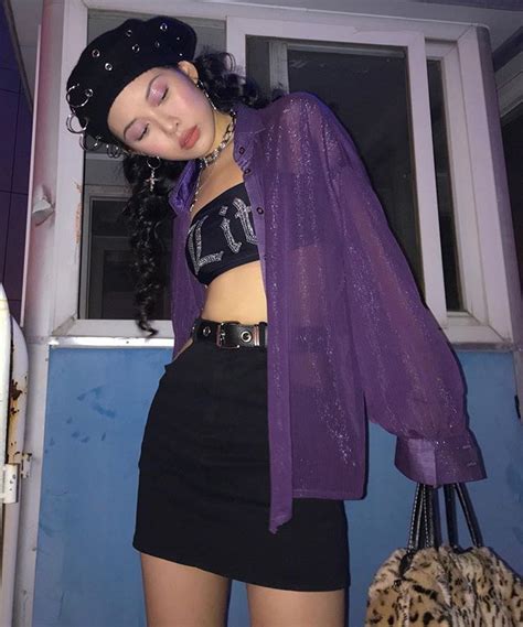 Qiqi🦋🌈 Aimiracle • Instagram Photos And Videos Dope Fashion Purple Fashion 90s Fashion