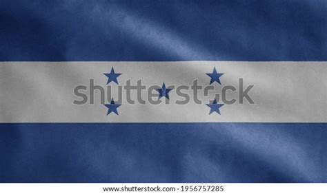 Honduran Flag Waving Wind Close Honduras Stock Photo 1956757285