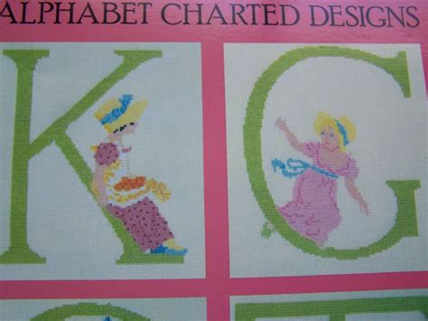 Vintage 1986 Kate Greenaway Charted Cross Stitch Alphabet Letters With