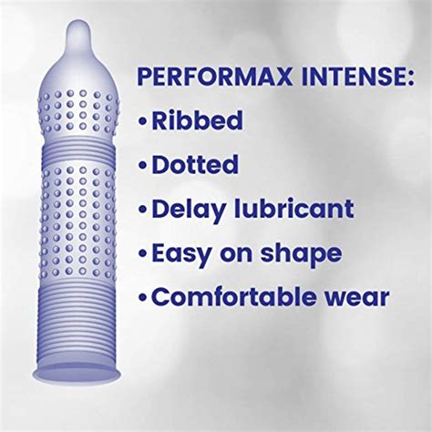 Durex Condom Performax Intense Natural Latex Condoms 24 Count Ultra Fine Ribbed Dotted With