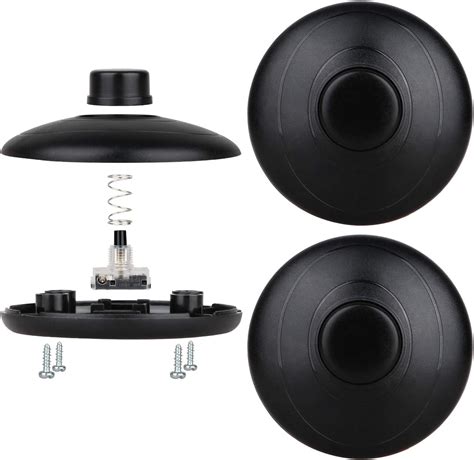 3pcs Floor Foot Switch Black Foot Pedal Lamp Switch Round