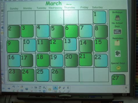Room 21 Smartboard Calendar