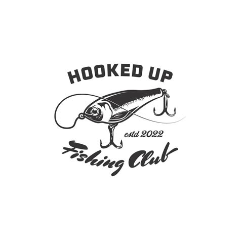 Fish Bait For Fishing Logo Hook And Catch Fishing Logo Design Template