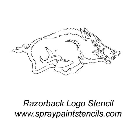 Svg Arkansas Stencil Clipart Razorback Razorbacks Hog Silhouette