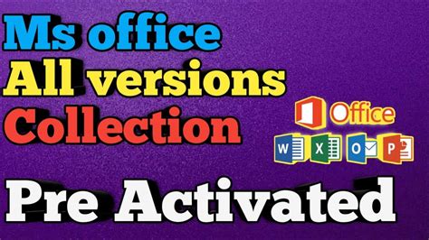 Ms Office All Versions Collection 20032007201020132016 Pre