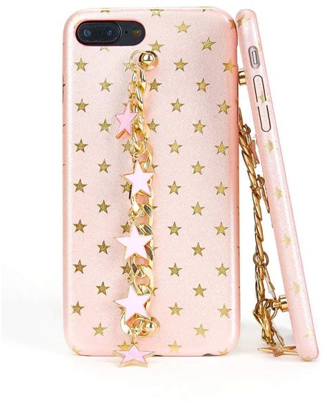 Metallic Star Decorated Iphone Case Leather Cell Phone Cases Trendy