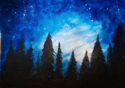 Galaxy Forest Painting Forest Painting Painting Art Painting