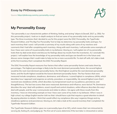 My Personality Essay Phdessay Com