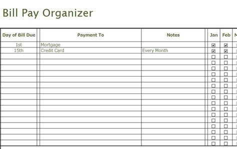 The difference between excel and google sheets. Bill Pay Organizer - My Excel Templates