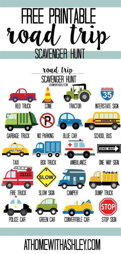 This road trip license plate game printable is a great car ride activity for little kids and adults alike. Road Trip Hacks - at home with Ashley