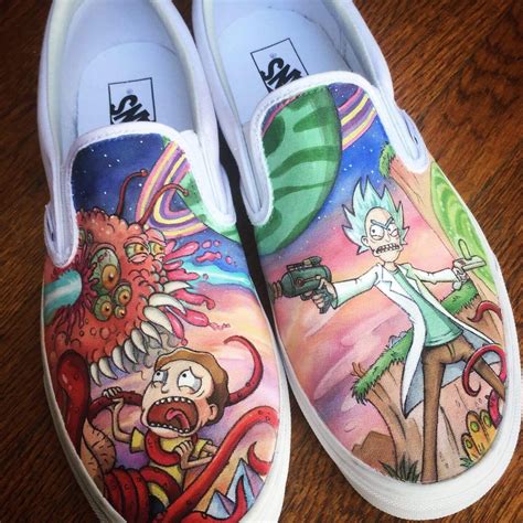 Rick And Morty Custom Painted Shoes Painted Shoes Vans Custom Vans
