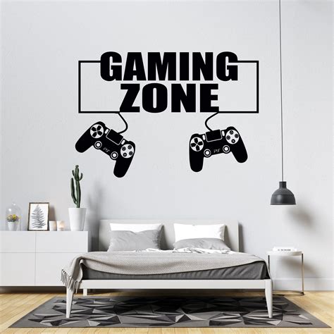 Gamer Wall Decal Video Games Wall Sticker Controller Wall Etsy