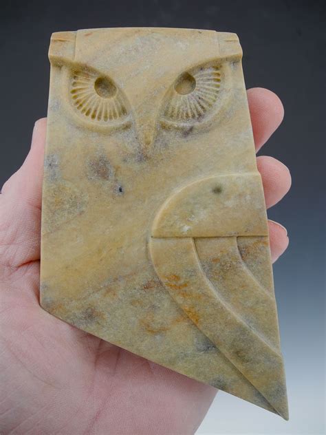 Carved Owl Sculpture Brazilian Soapstone By Tj Mcdermott