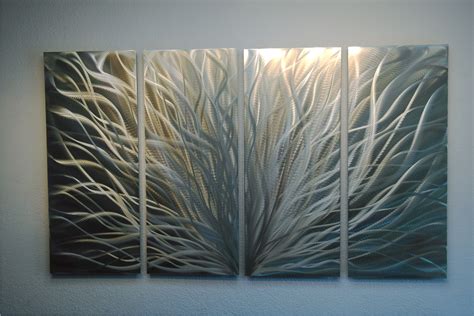 Radiance Silver And Gold 36x63 Abstract Metal Wall Art