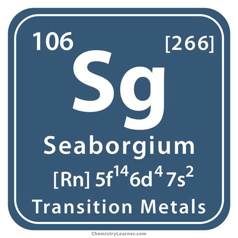 Seaborgium Facts Symbol Discovery Properties Uses