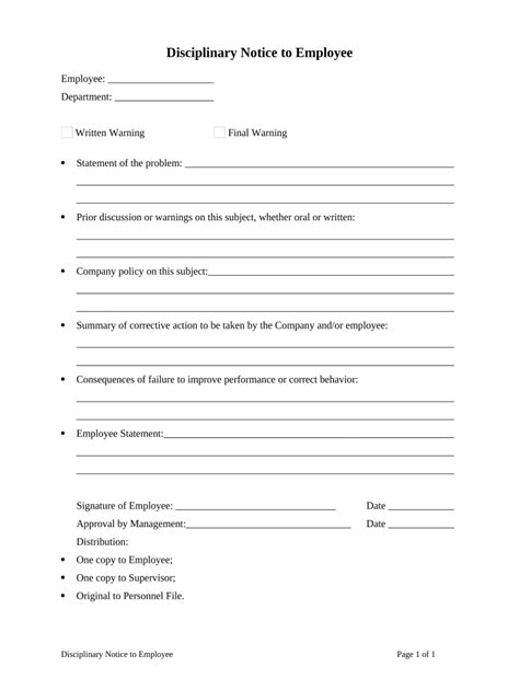 Disciplinary Action Form Fill Out And Sign Printable Pdf Template