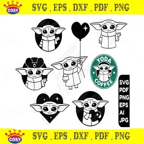 Baby Yoda Svg Vector Cut File Clipart Snack Time Star Wars Svg The