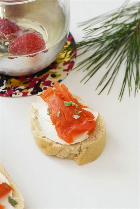 Smoked Salmon Slices Crostini A 5 Minute Appetizer