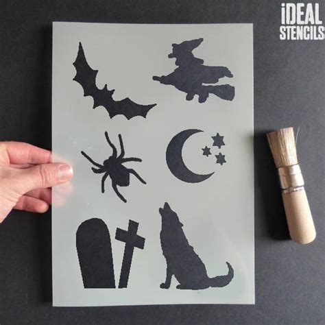 Halloween Stencil Craft Sheet Halloween Stencil Set Paint Petagadget