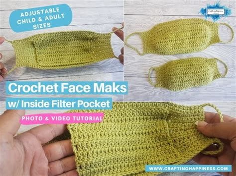 The pdf pattern is offered free to all subscribers to my newsletter (details below). Crochet Face Mask With Filter Insert (Child & Adult ...