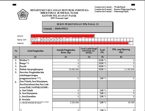 Contoh kasus pph pasal 21 untuk wanita kawin. Contoh Soal dan Cara Mengisi Bukti Potong PPh Pasal 23 ...