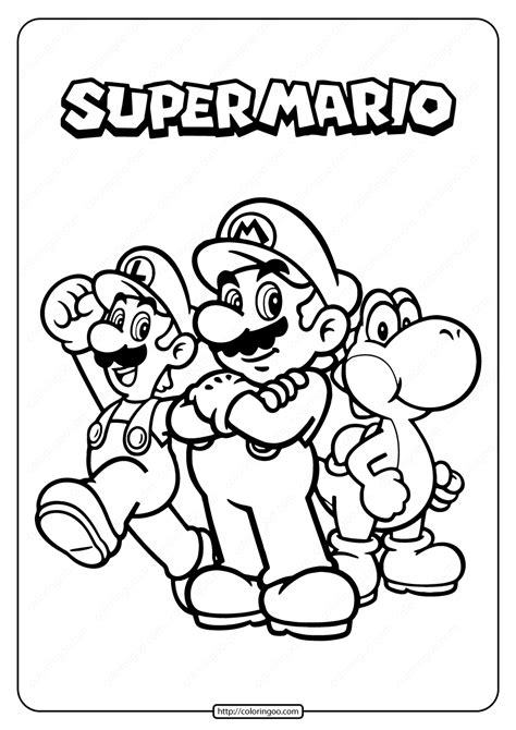 Here you will find coloring pages of mario, luigi, princess peach, koopa troopa and other characters from the game. Free Printable Super Mario Pdf Coloring Page
