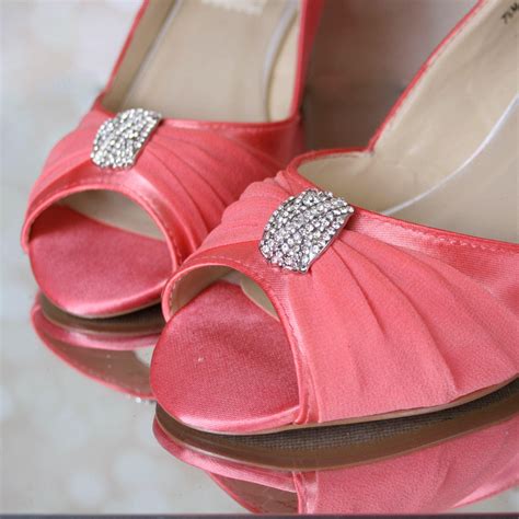 Coral Wedding Shoes Wedge Wedding Shoes Custom Wedding Etsy Australia