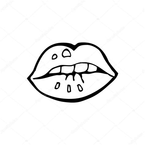 Biting Lip Cartoon Stock Vector By ©lineartestpilot 20074817