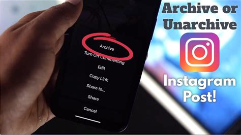 How To Archive And Unarchive Instagram Posts Picture Videos And Posts Youtube