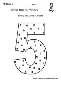 Kindergarten Number Identifying Activity Sheet,Home Schooling Activity
