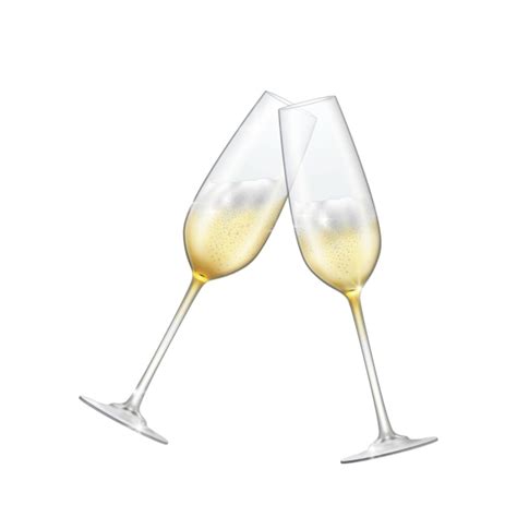 Premium Vector Two Glasses Of Champagne Crossed Sparkling Champagne